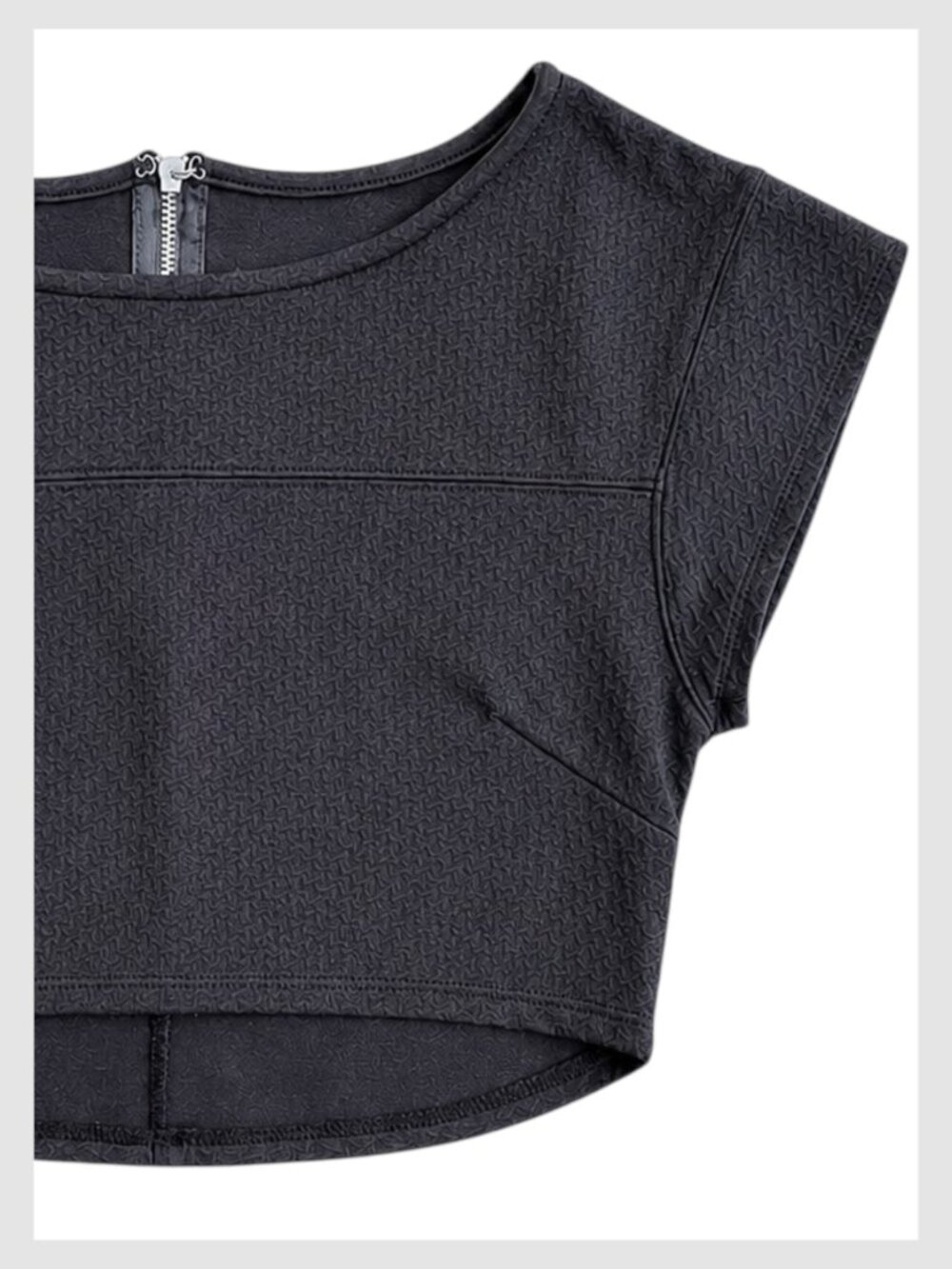 Bebe Crop Top Charcoal Gray Fitted Stretch Knit XS - Picture 3 of 8